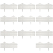 Pemberly Row Durable 17 pcs 32.8 ft Lawn Divider in White Finish