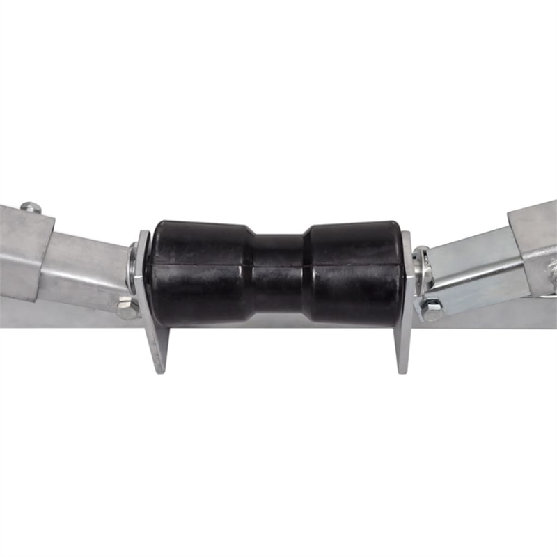 Pemberly Row Boat Trailer with Bottom Support Bracket and Keel Rollers in Silver