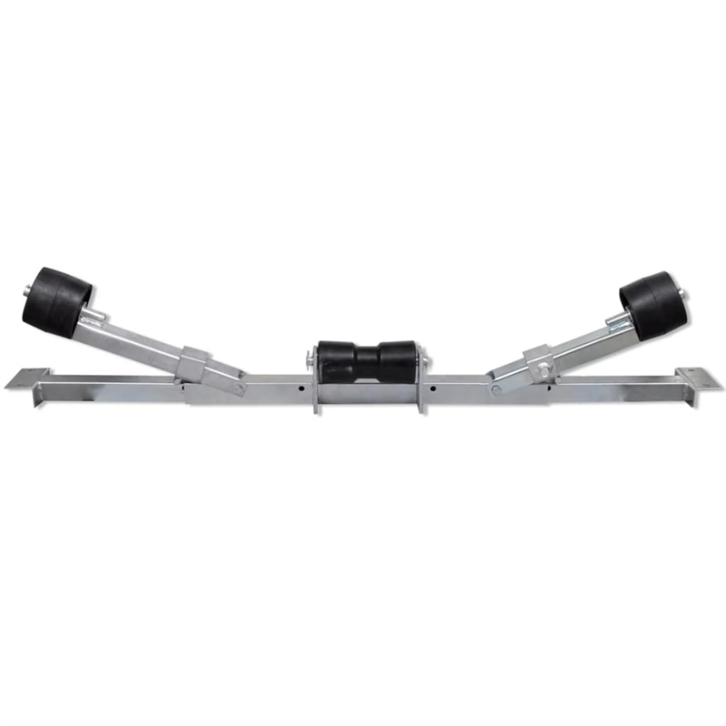 Pemberly Row Boat Trailer with Bottom Support Bracket and Keel Rollers in Silver