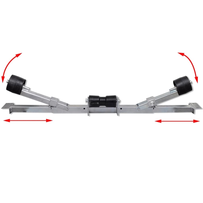 Pemberly Row Boat Trailer with Bottom Support Bracket and Keel Rollers in Silver
