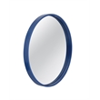 Pemberly Row Round Wall Mirror with Sleek Resin Frame in Navy Blue