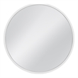 Pemberly Row Round Wall Mirror with Sleek Resin Frame in Glossy White