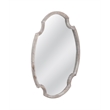 Pemberly Row Contemporary Aesthetic Wall Mirror in White Wash