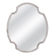 Pemberly Row Contemporary Aesthetic Wall Mirror in White Wash