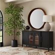 Pemberly Row Modern Boho Wall Mirror with Layered Wood Frame in Natural