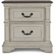 Pemberley Row Solid Wood Antique White Nightstand Rectangular Velvet Lined Drawers 28