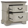 Pemberley Row Solid Wood Antique White Nightstand Rectangular Velvet Lined Drawers 28