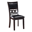 Pemberly Row Contemporary Solid Wood Dining Chair in Ebony Black (Set of 2)