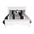Pemberly Row Contemporary Wood King Size Panel Bed in White Finish
