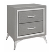 Pemberly Row Contemporary 2-Drawer Solid Wood Nightstand in Gray