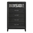 Pemberly Row Contemporary 5-Drawer Solid Wood Chest in Black