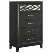 Pemberly Row Contemporary 5-Drawer Solid Wood Chest in Black