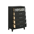 Pemberly Row Contemporary 5-Drawer Solid Wood Chest in Black