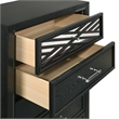 Pemberly Row Contemporary 5-Drawer Solid Wood Chest in Black