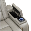 Pemberly Row Contemporary Leather Power Console Loveseat in Gray