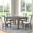 Pemberly Row Transitional 5-Piece Solid Wood Dining Set in Gray