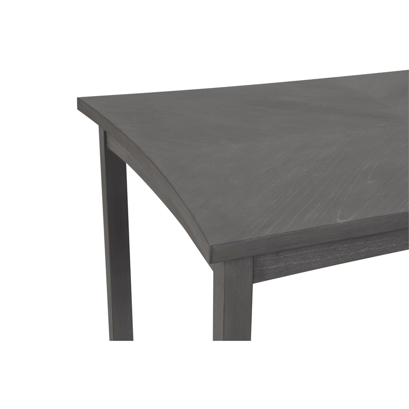 Pemberly Row Transitional 5-Piece Solid Wood Dining Set in Gray