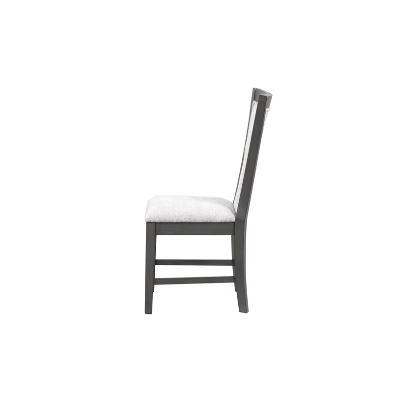 Pemberly Row Transitional 5-Piece Solid Wood Dining Set in Gray