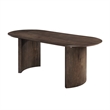 Pemberly Row Contemporary Wood Oval Dining Table in Dark Walnut