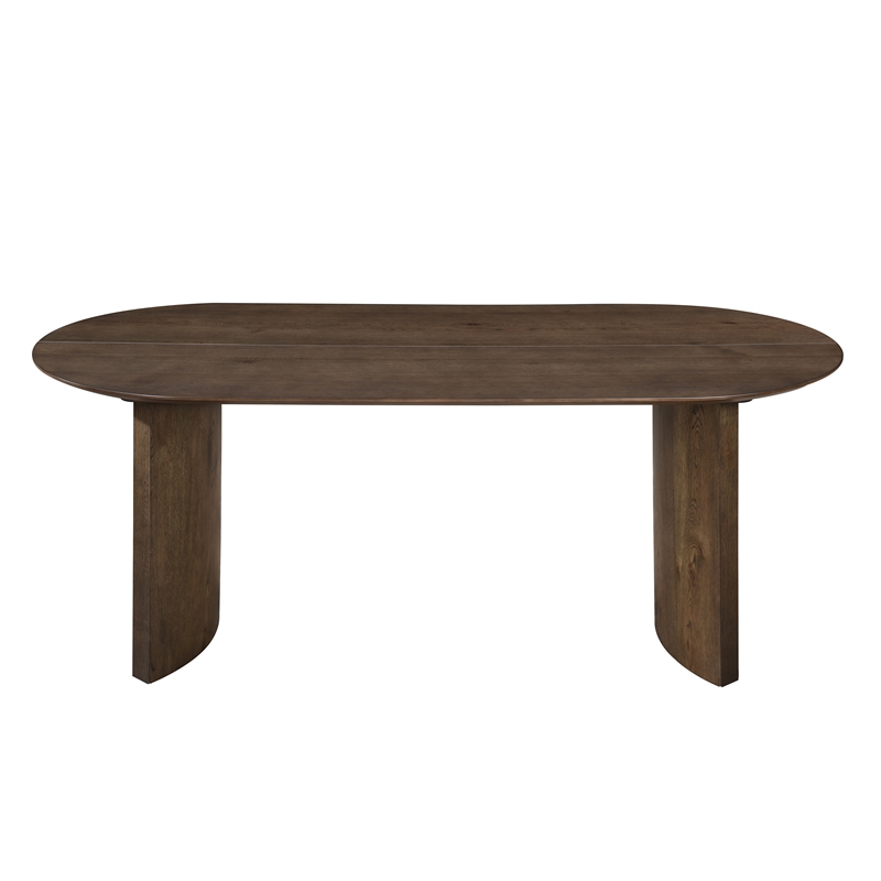 Pemberly Row Contemporary Wood Oval Dining Table in Dark Walnut