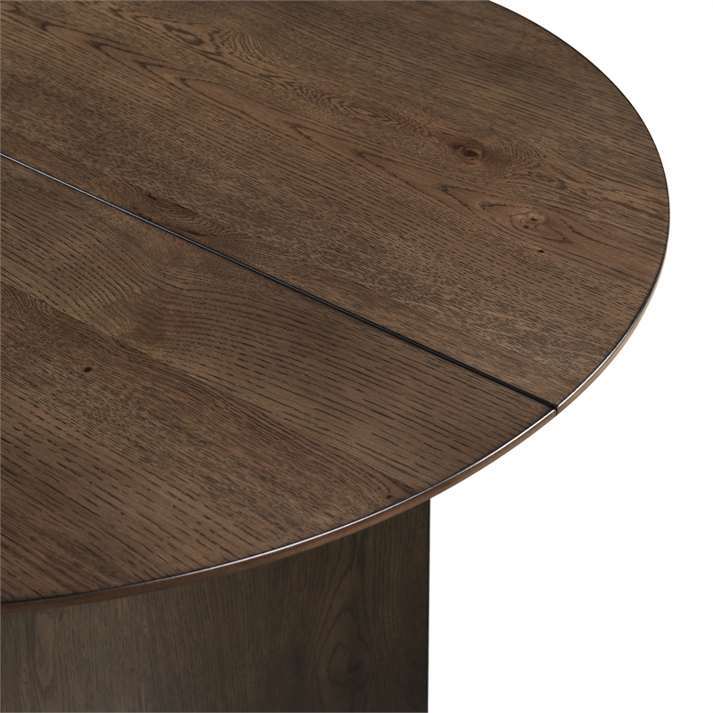 Pemberly Row Contemporary Wood Oval Dining Table in Dark Walnut