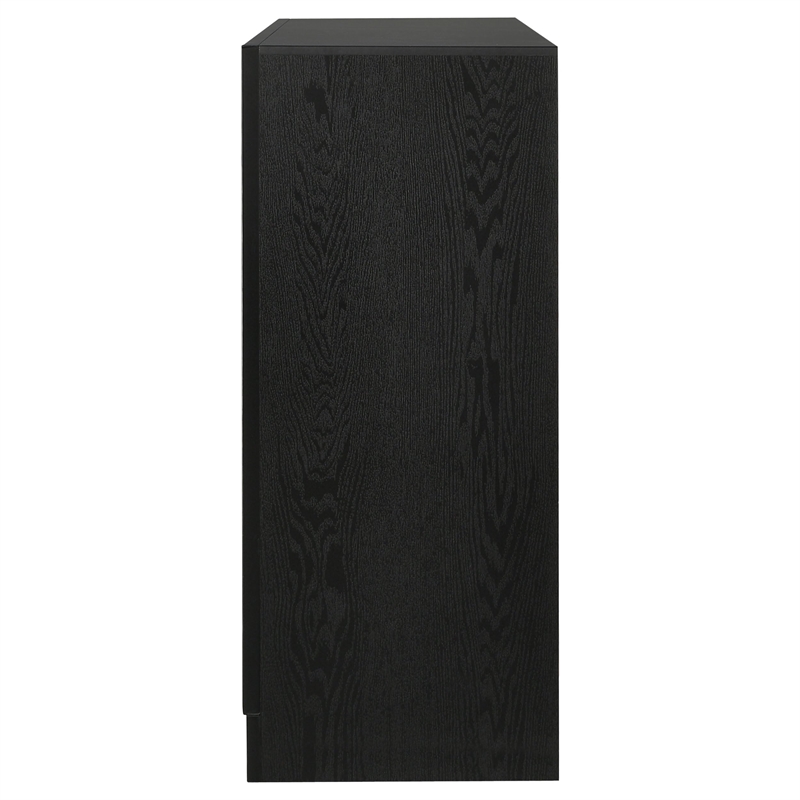 Pemberly Row Contemporary Wood Dresser with 7-Drawer in Black