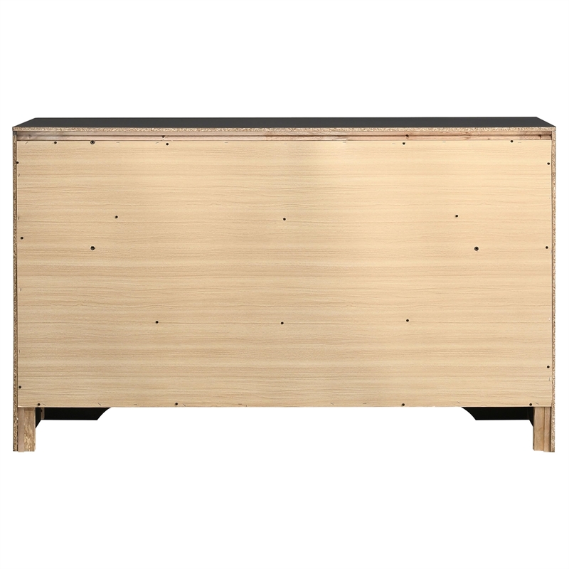 Pemberly Row Contemporary Wood Dresser with 7-Drawer in Black
