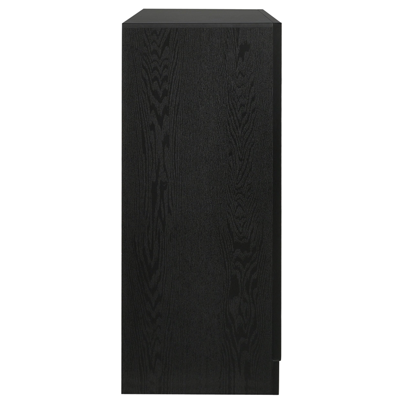 Pemberly Row Contemporary Wood Dresser with 7-Drawer in Black
