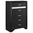 Pemberly Row Contemporary Wood 5-Drawer Rectangular Chest in Black