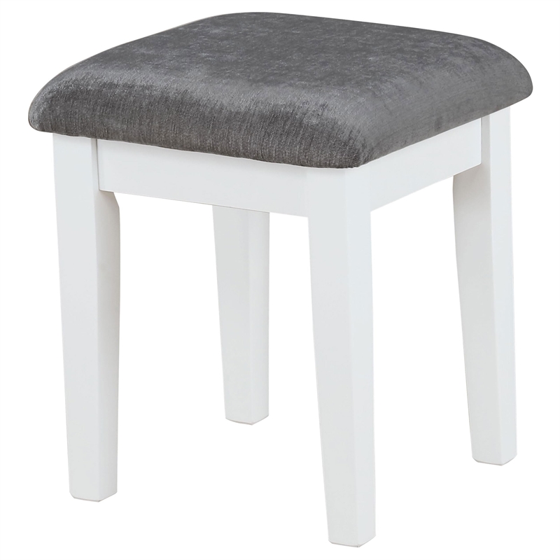 Pemberly Row Wood Vanity Set with LED Lights White and Dark Gray