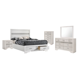 Pemberley Row Wood White Bedroom Set Rectangular Storage Assembly Required
