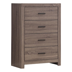 Pemberly Row Farmhouse Wood Chest with English Dovetail 4-Drawer in Barrel Oak