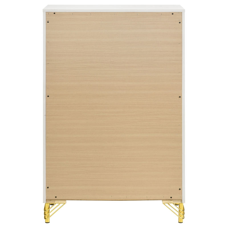 Pemberly Row 5-drawer Wood Rectangular Bedroom Chest in White