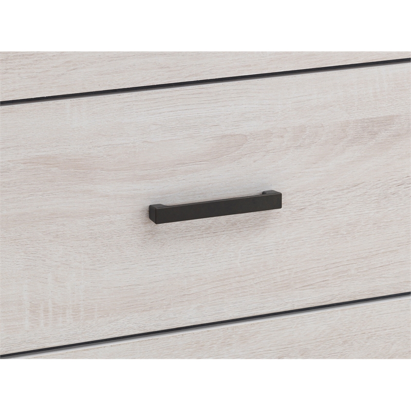Pemberly Row 6-drawer Wood Dresser with Mirror Coastal White