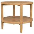 Pemberly Row Transitional Round Solid Wood Side End Table in Maple Brown