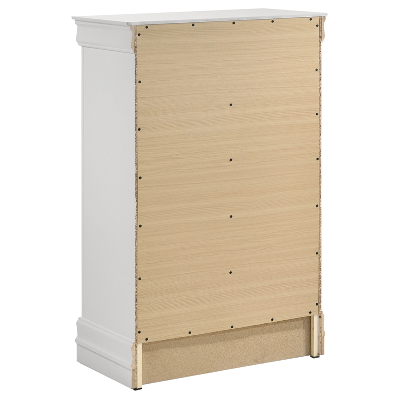 Pemberly Row 5-Piece Traditional Wood Queen Bedroom Set White