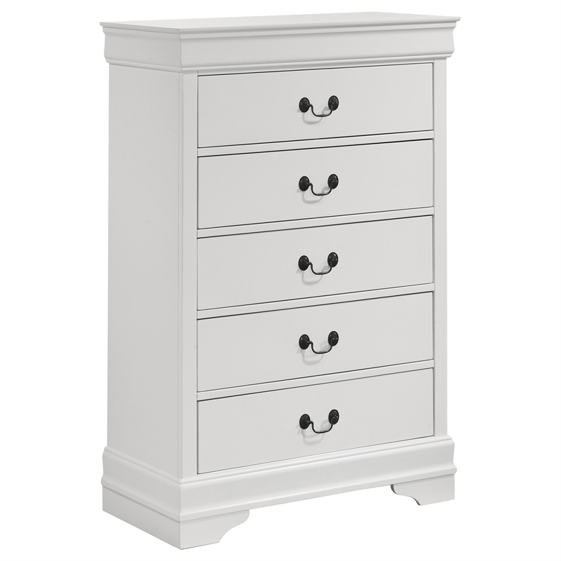 Pemberly Row 5-Piece Traditional Wood Queen Bedroom Set White