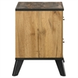 Pemberly Row 2-Drawer Rectangular Wood Nightstand in Natural Pine and Brown