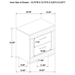 Pemberly Row 2-Drawer Contemporary Wood Nightstand White High Gloss