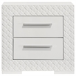 Pemberly Row 2-Drawer Contemporary Wood Nightstand White High Gloss