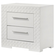 Pemberly Row 2-Drawer Contemporary Wood Nightstand White High Gloss