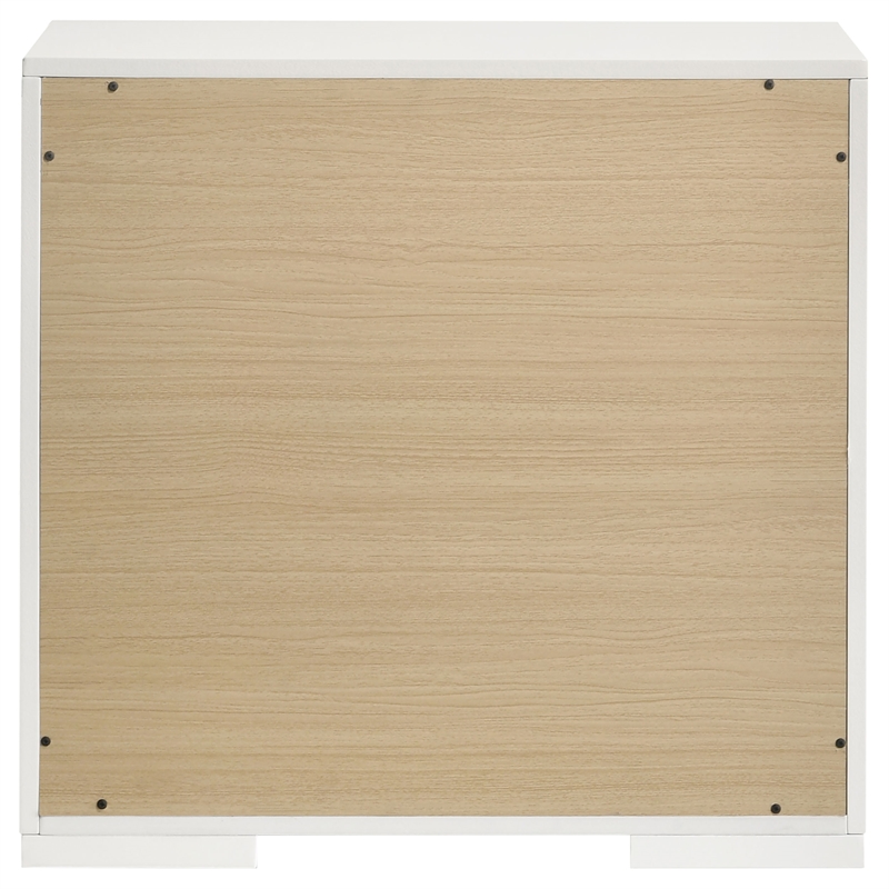 Pemberly Row 2-Drawer Contemporary Wood Nightstand White High Gloss