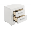 Pemberly Row 2-Drawer Contemporary Wood Nightstand White High Gloss