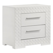 Pemberly Row 2-Drawer Contemporary Wood Nightstand White High Gloss