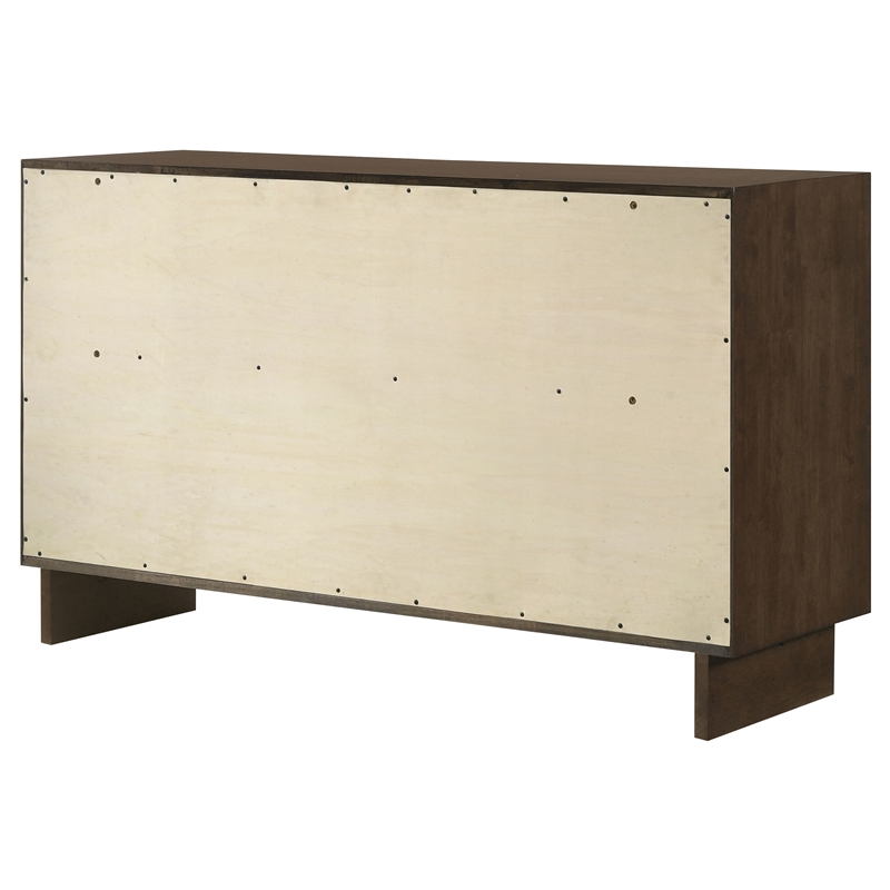 Pemberly Row 6-Drawer Rectangular Transitional Wood Dresser Warm Brown