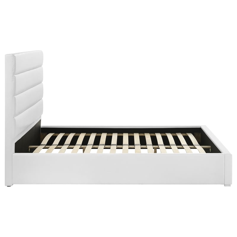 Pemberly Row 53-inch Faux Leather Upholstered California King Bed in White