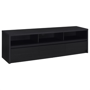 Pemberly Row 78&quot 3-Drawer Wood TV Stand for TVs up to 85&quot in Black