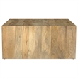 Pemberly Row Square Farmhouse Solid Wood Coffee Table in Natural