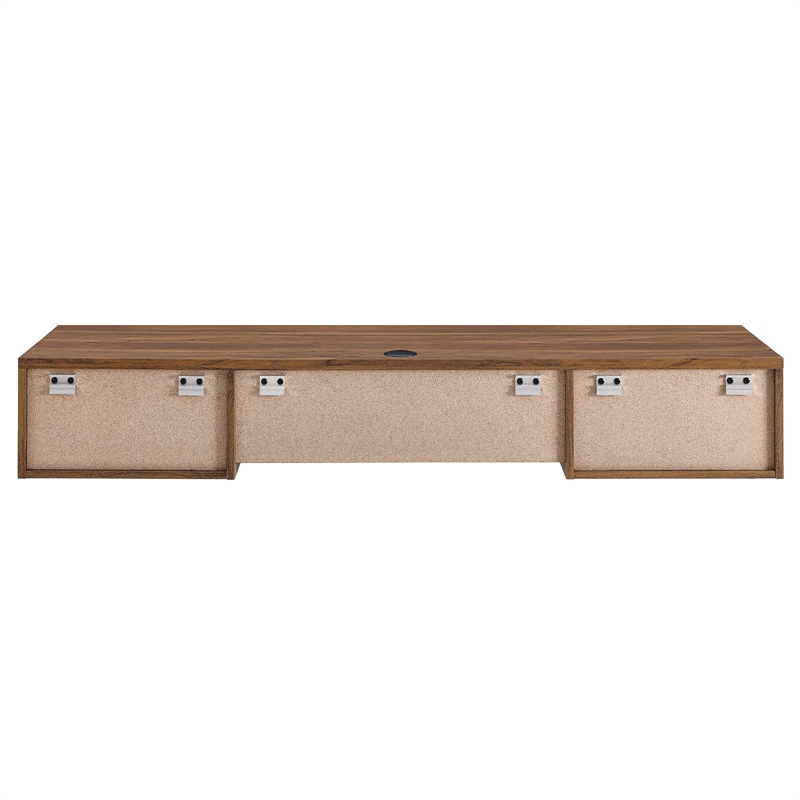 Pemberly Row Wall Mount Particleboard and Wood Office Desk in Walnut