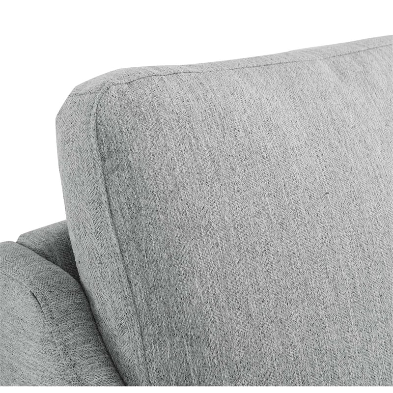 Pemberly Row Upholstered Fabric and Metal Armchair in Light Gray